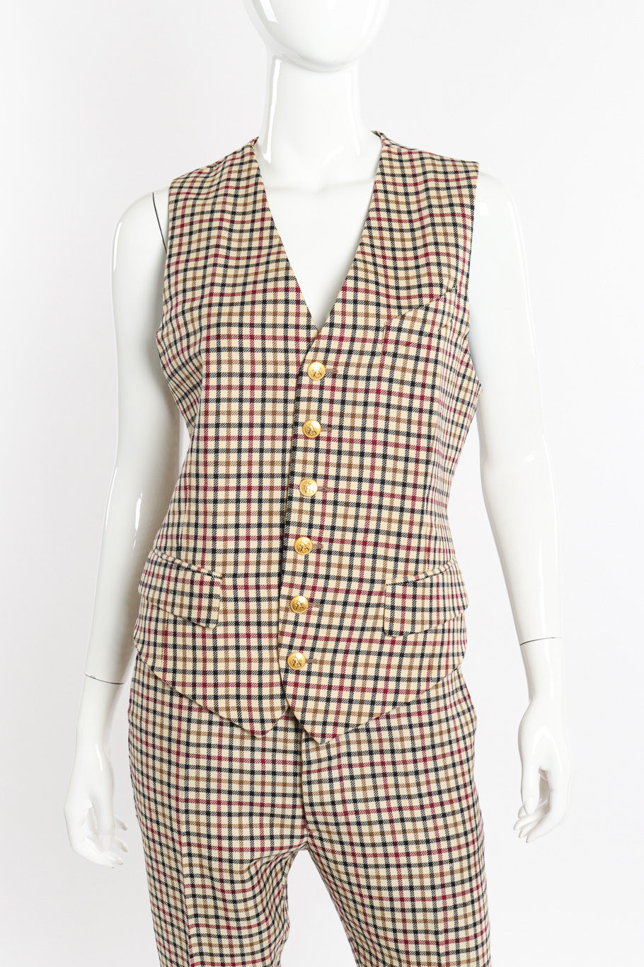 2011 F/W Gingham Vest & Trouser Set by Vivienne Westwood on mannequin vest close @recessla