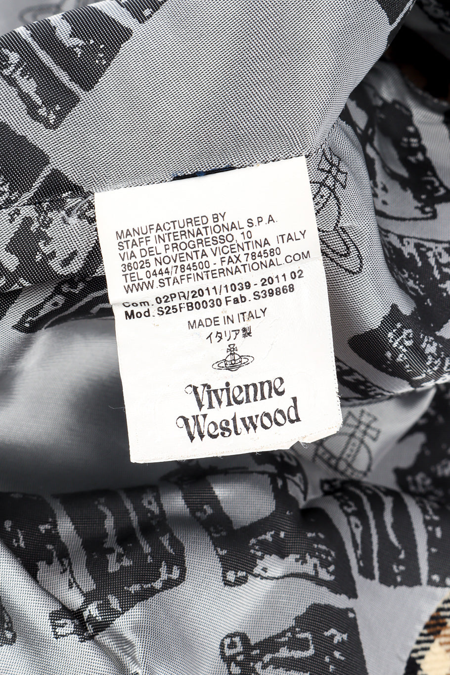 2011 F/W Gingham Vest & Trouser Set by Vivienne Westwood fabric tag @recessla