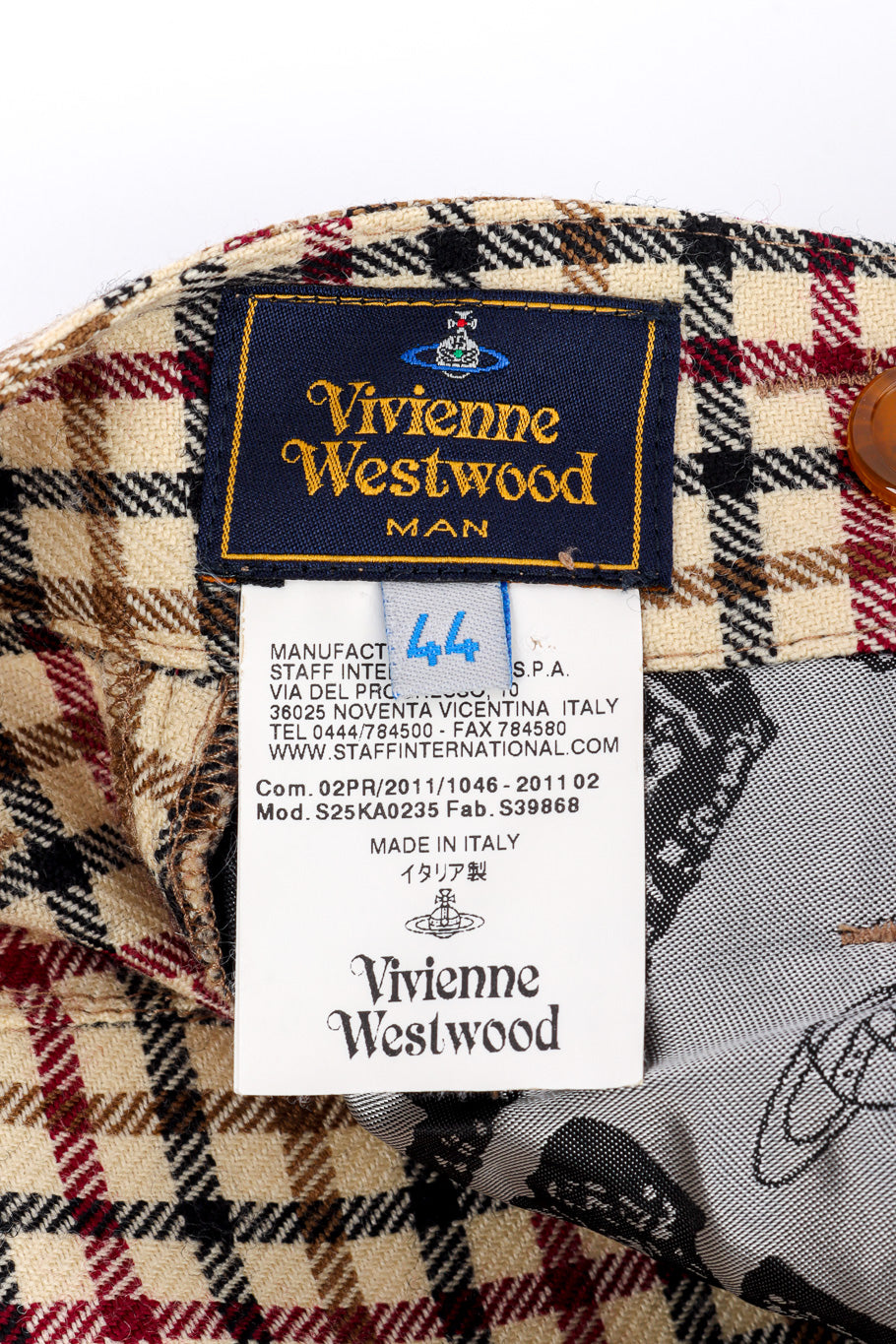 2011 F/W Gingham Vest & Trouser Set by Vivienne Westwood pants label @recessla