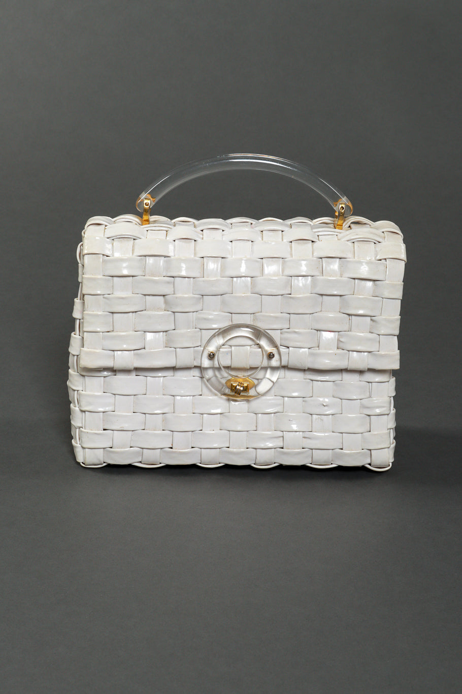 Vintage Lesco Lona Woven Vinyl Handbag front @recess la