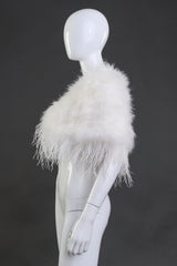 Vintage Feather Stole Capelet side on mannequin @recess la