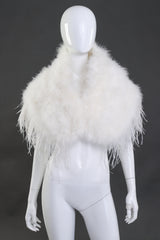 Vintage Feather Stole Capelet styled as a shawl on mannequin @recess la