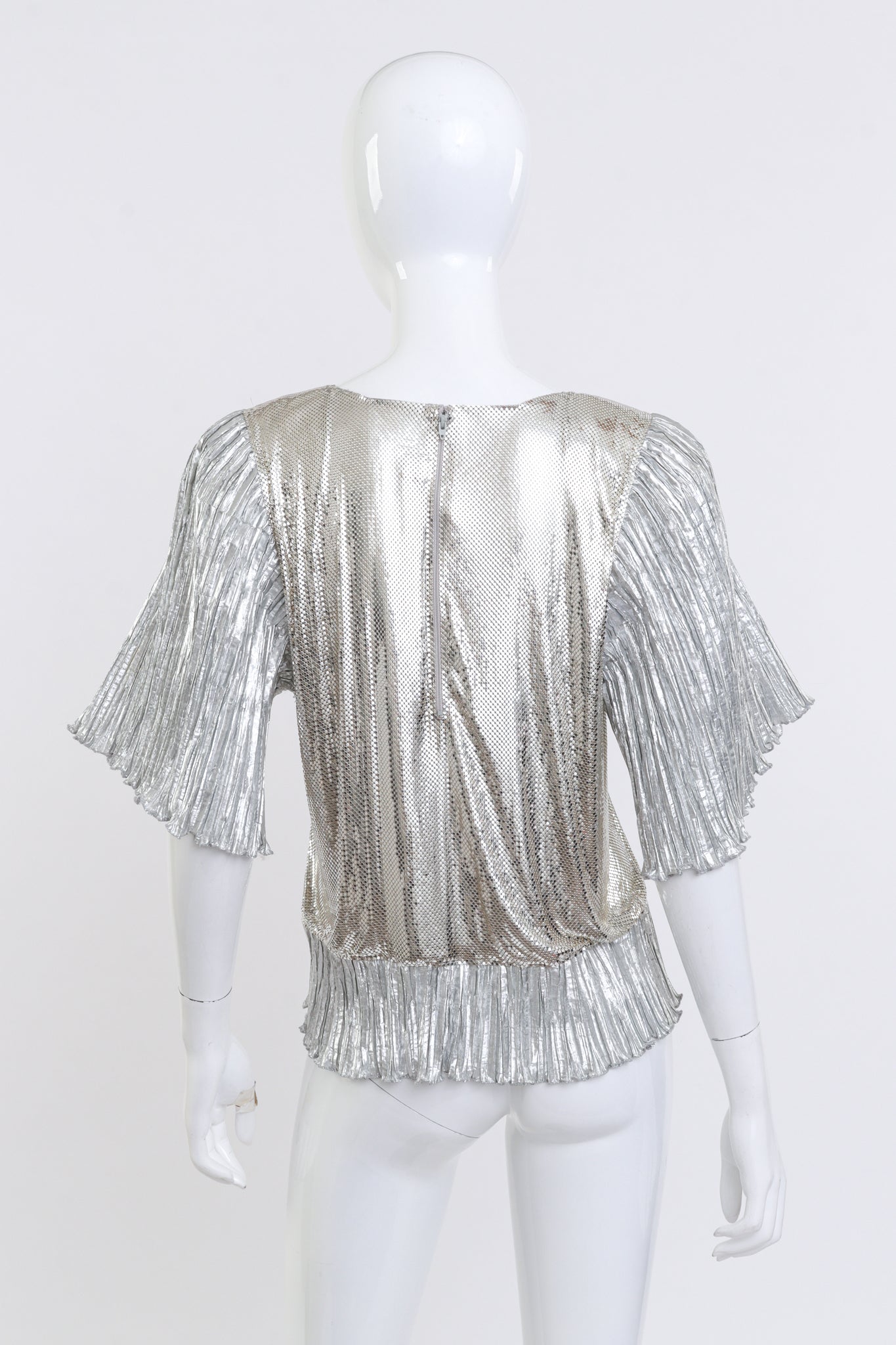 Vintage Whiting & Davis Silver Mesh Box Top back on mannequin @recess la