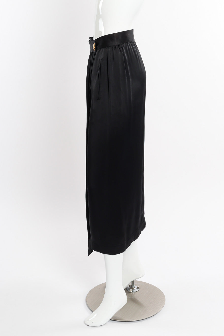 Vintage Yves Saint Laurent Wrap Midi Skirt side view on mannequin @recessla