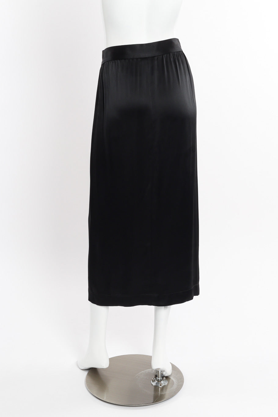 Vintage Yves Saint Laurent Wrap Midi Skirt back view on mannequin @recessla