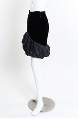 Vintage Saint Laurent Rive Gauche Velvet Bubble Hem Skirt side on mannequin @recessla