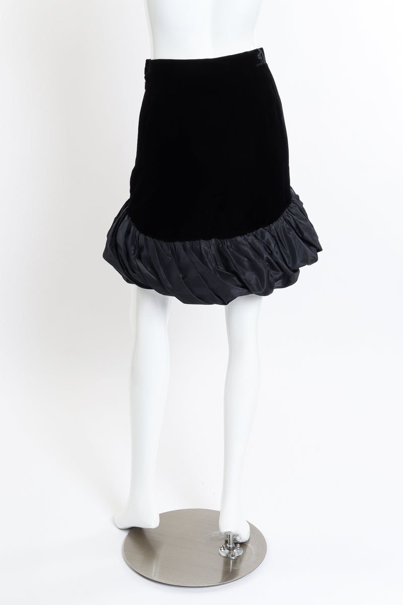 Vintage Saint Laurent Rive Gauche Velvet Bubble Hem Skirt back on mannequin @recessla