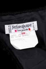 Vintage Saint Laurent Rive Gauche Velvet Bubble Hem Skirt signature label closeup @recessla