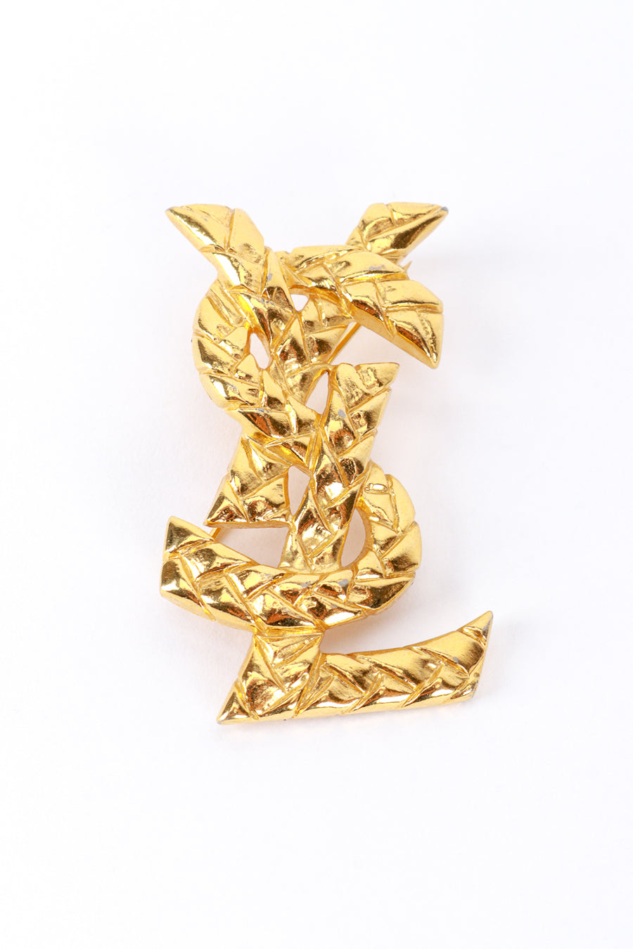 Vintage Yves Saint Laurent Quilted Logo Brooch – Recess