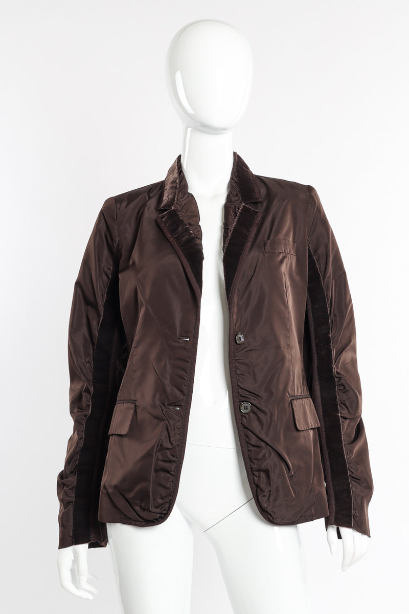 Silk velvet jacket by Yves Saint Laurent on mannequin front open @recessla
