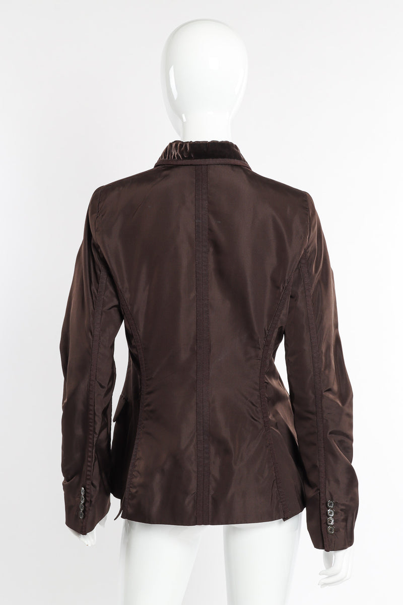 Silk velvet jacket by Yves Saint Laurent on mannequin back @recessla