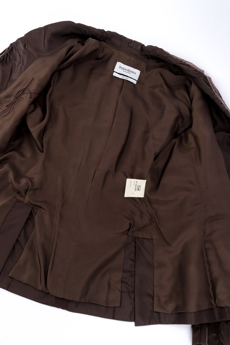 Silk velvet jacket by Yves Saint Laurent open lining @recessla