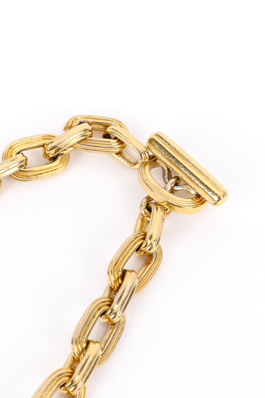 Vintage Yves Saint Laurent Cable Link Necklace toggle closure closeup @recess la