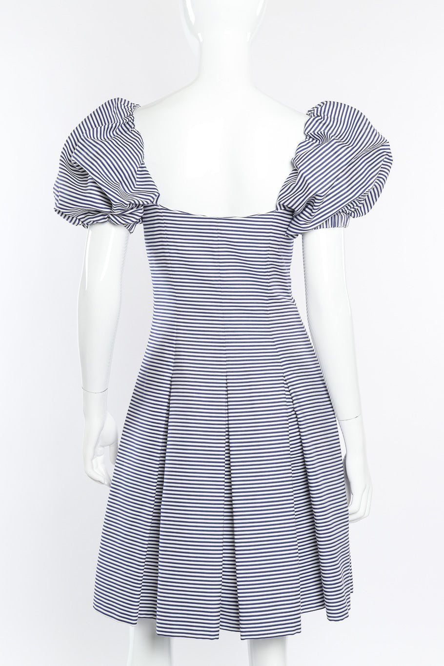 Vintage Yves Saint Laurent Sailor Stripe Corset Dress on mannequin back view @recessla