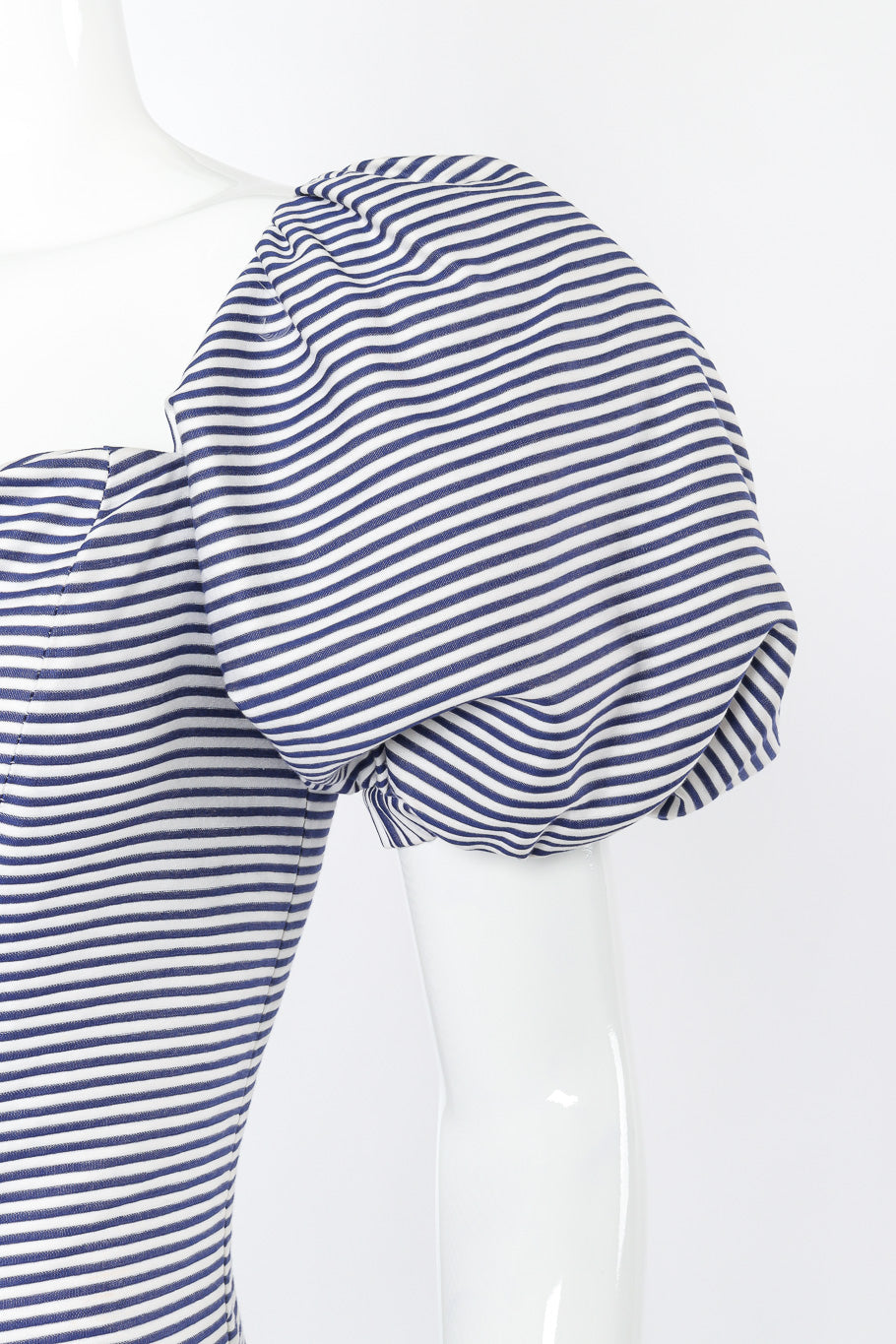 Vintage Yves Saint Laurent Sailor Stripe Corset Dress closeup sleeve @recessla