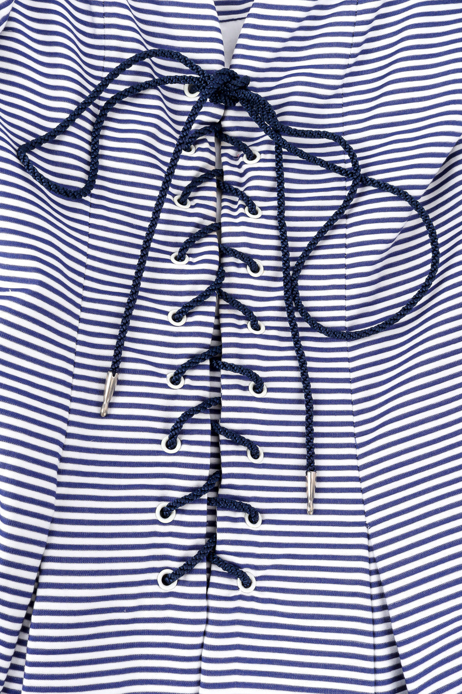 Vintage Yves Saint Laurent Sailor Stripe Corset Dress corset detail @recessla
