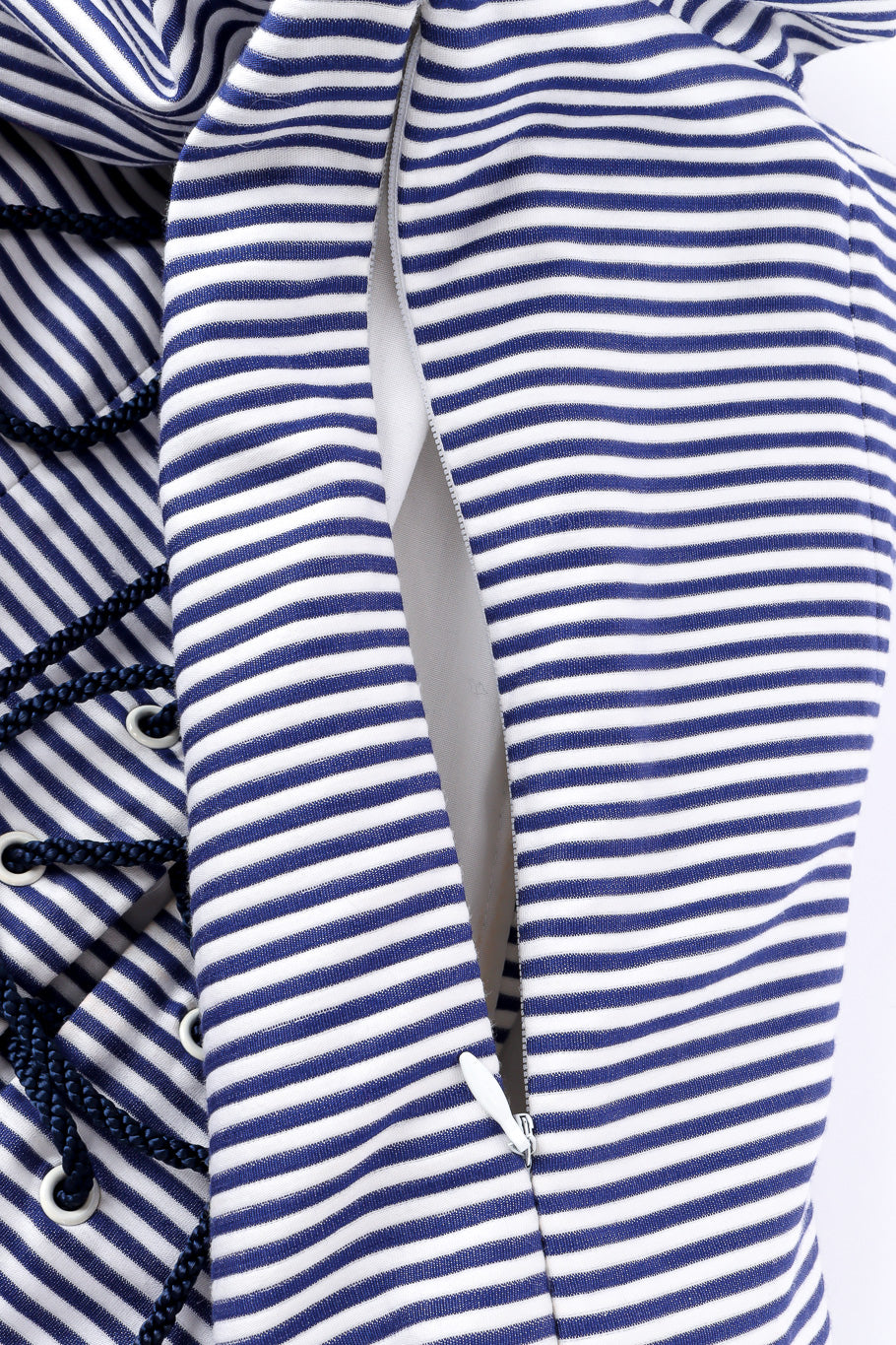 Vintage Yves Saint Laurent Sailor Stripe Corset Dress zipper detail @recessla