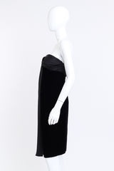 Vintage Yves Saint Laurent Strapless Velvet Cocktail Dress side on mannequin @recess la