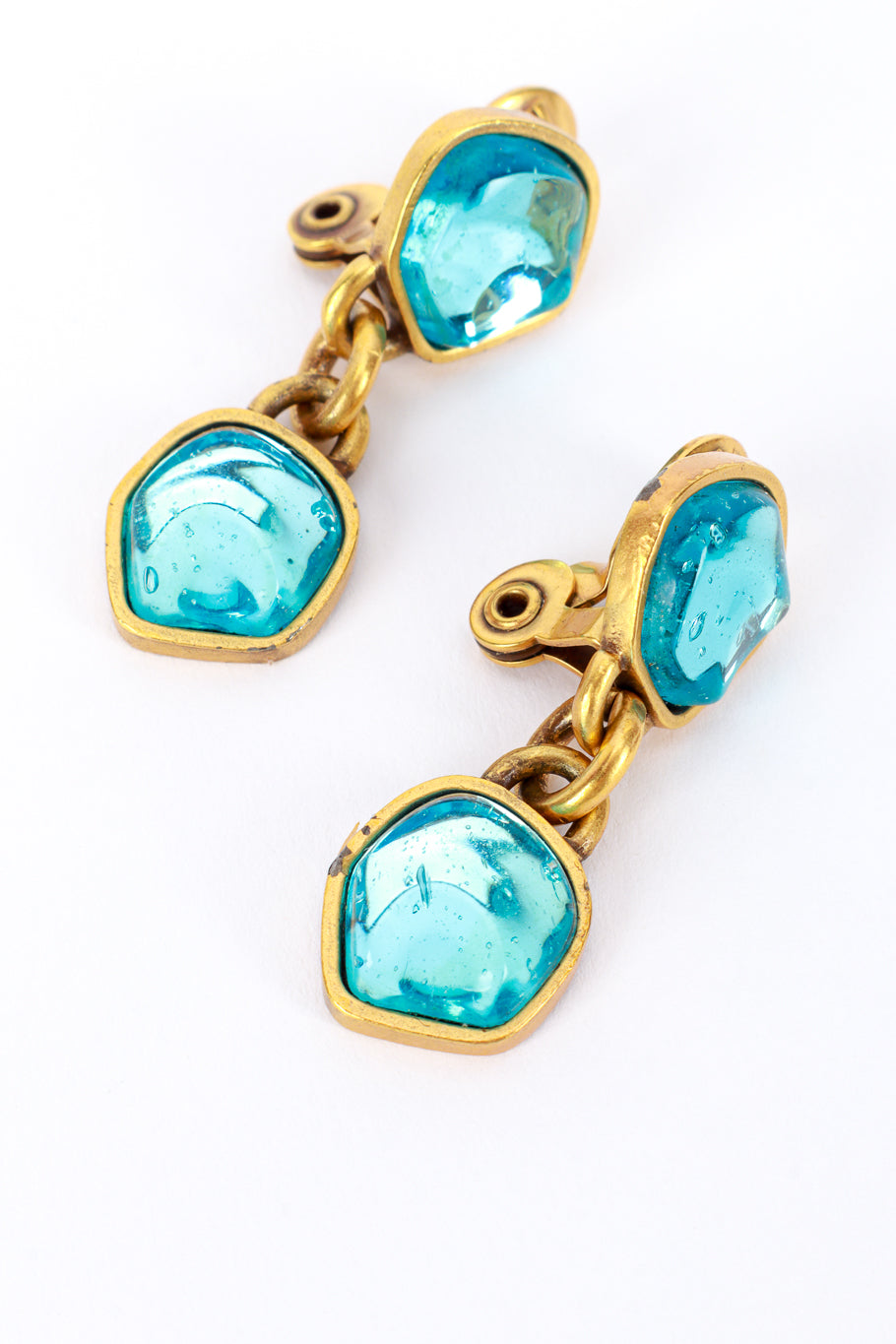 Yves Saint Laurent Mini Topaz Drop Earrings detail @RECESS LA