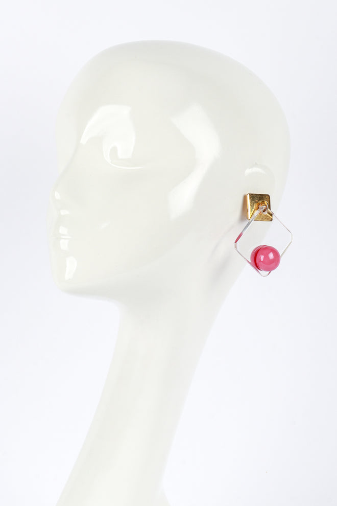 Yves Saint Laurent Geo Lucite Drop Earrings mannequin @RECESS LA