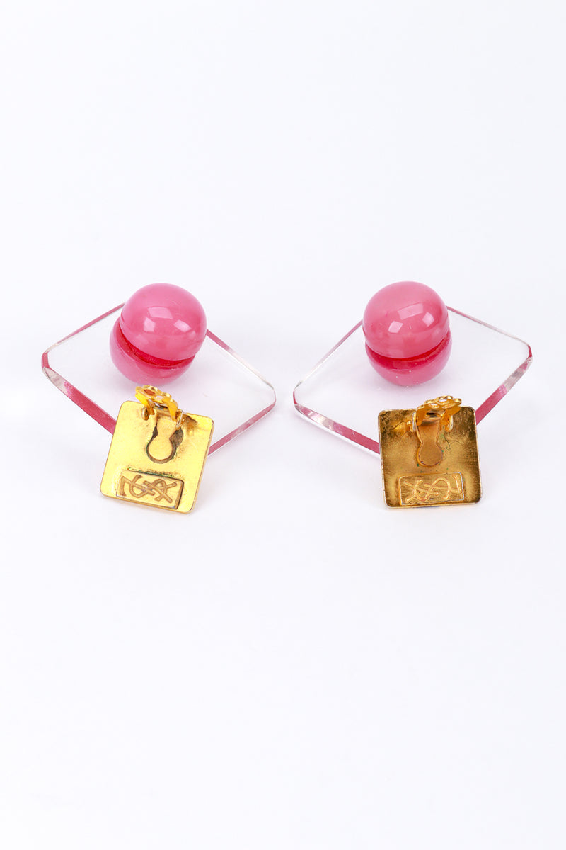 Yves Saint Laurent Geo Lucite Drop Earrings logo @RECESS LA