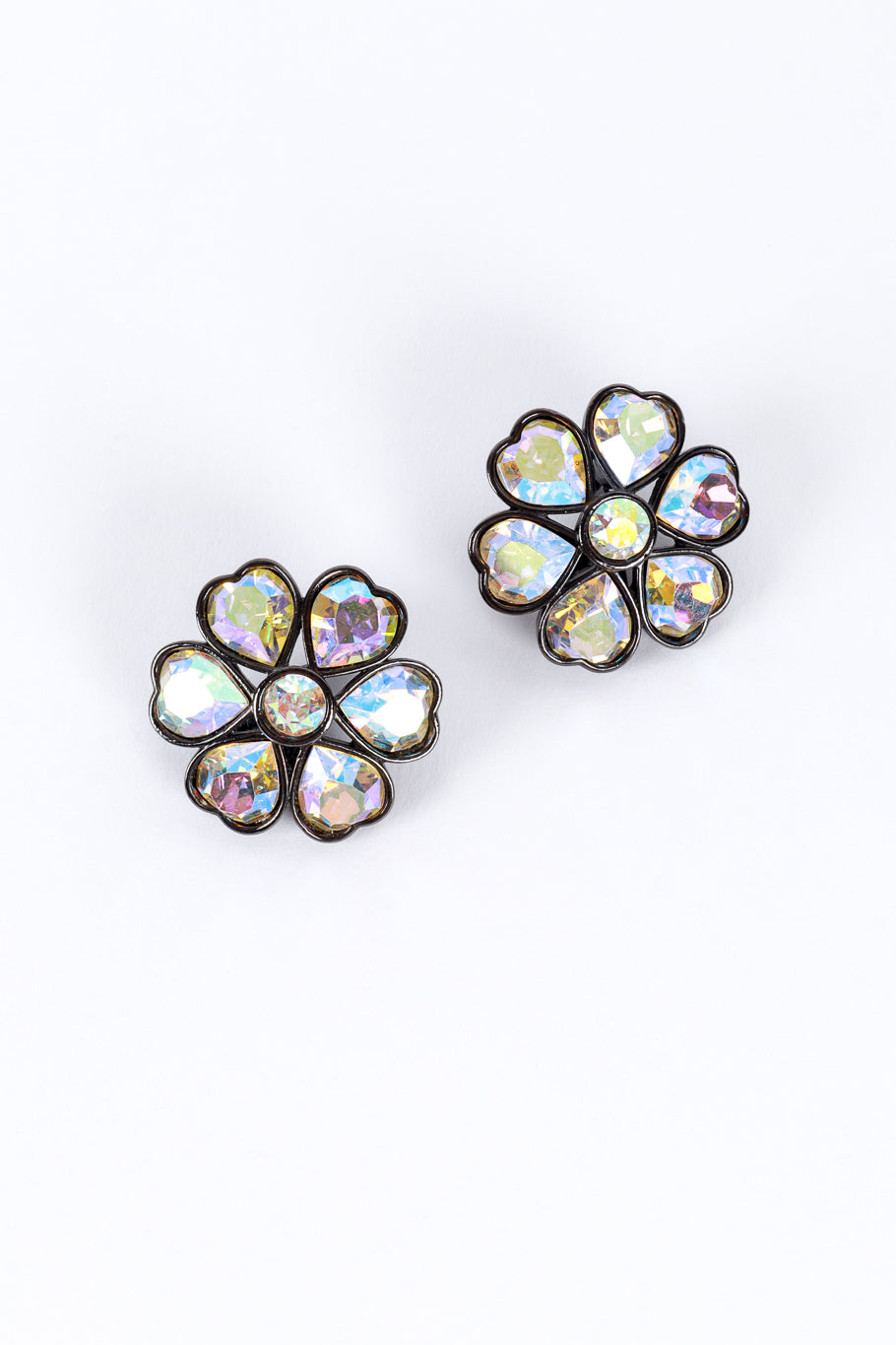 Yves Sint Laurent Aurora Borealis Crystal Flower Earrings @RECESS LA