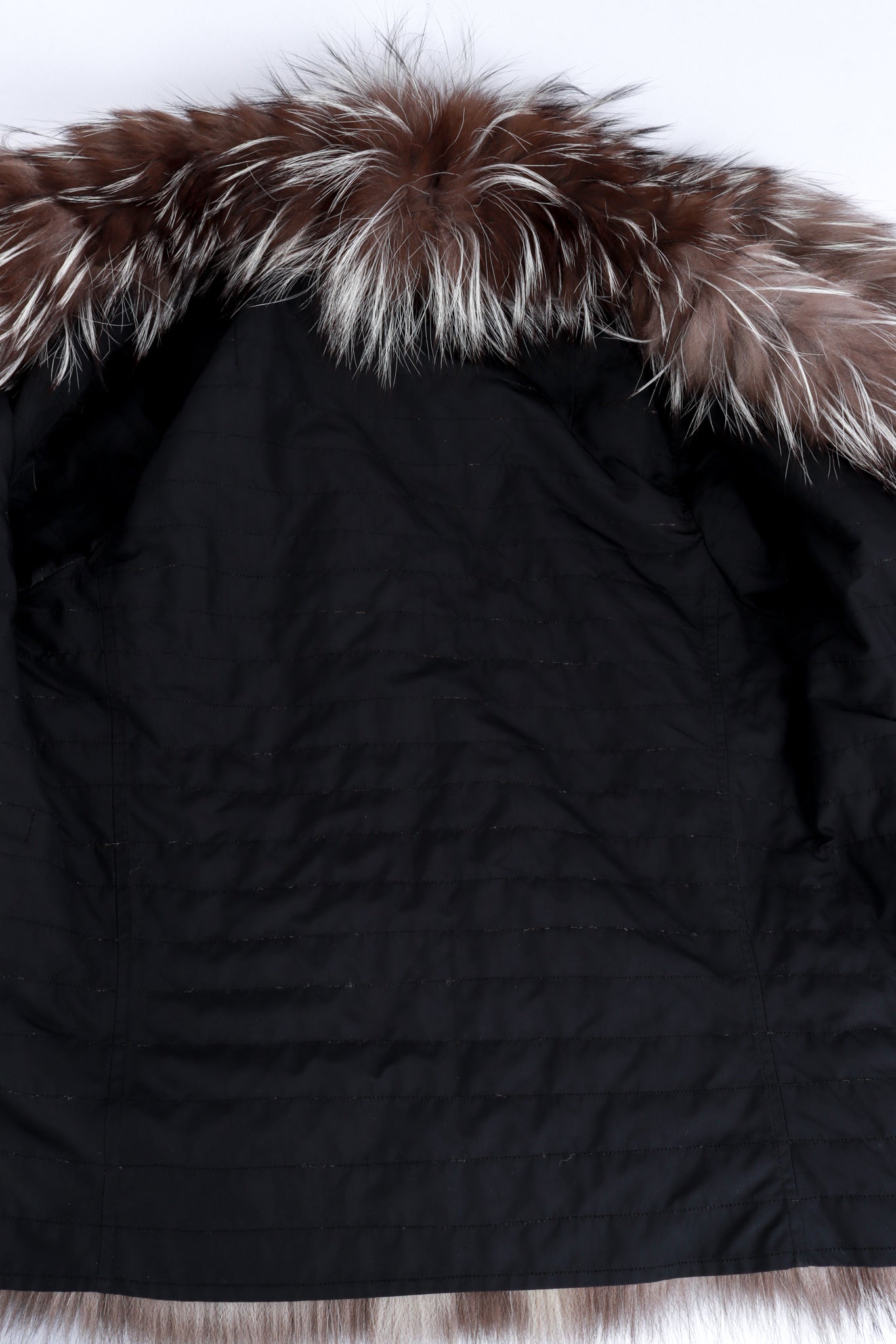 Yves Saint Laurent Asymmetric Zip Fox Fur Jacket lining @recess la