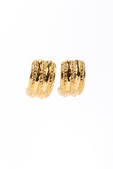 Vintage YSL Ribbed Demi Hoop Earrings front @recessla