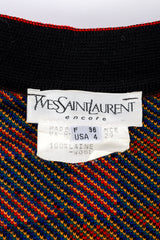 Vintage Yves Saint Laurent Encore Geo Knit Wool Sweater label @recess la