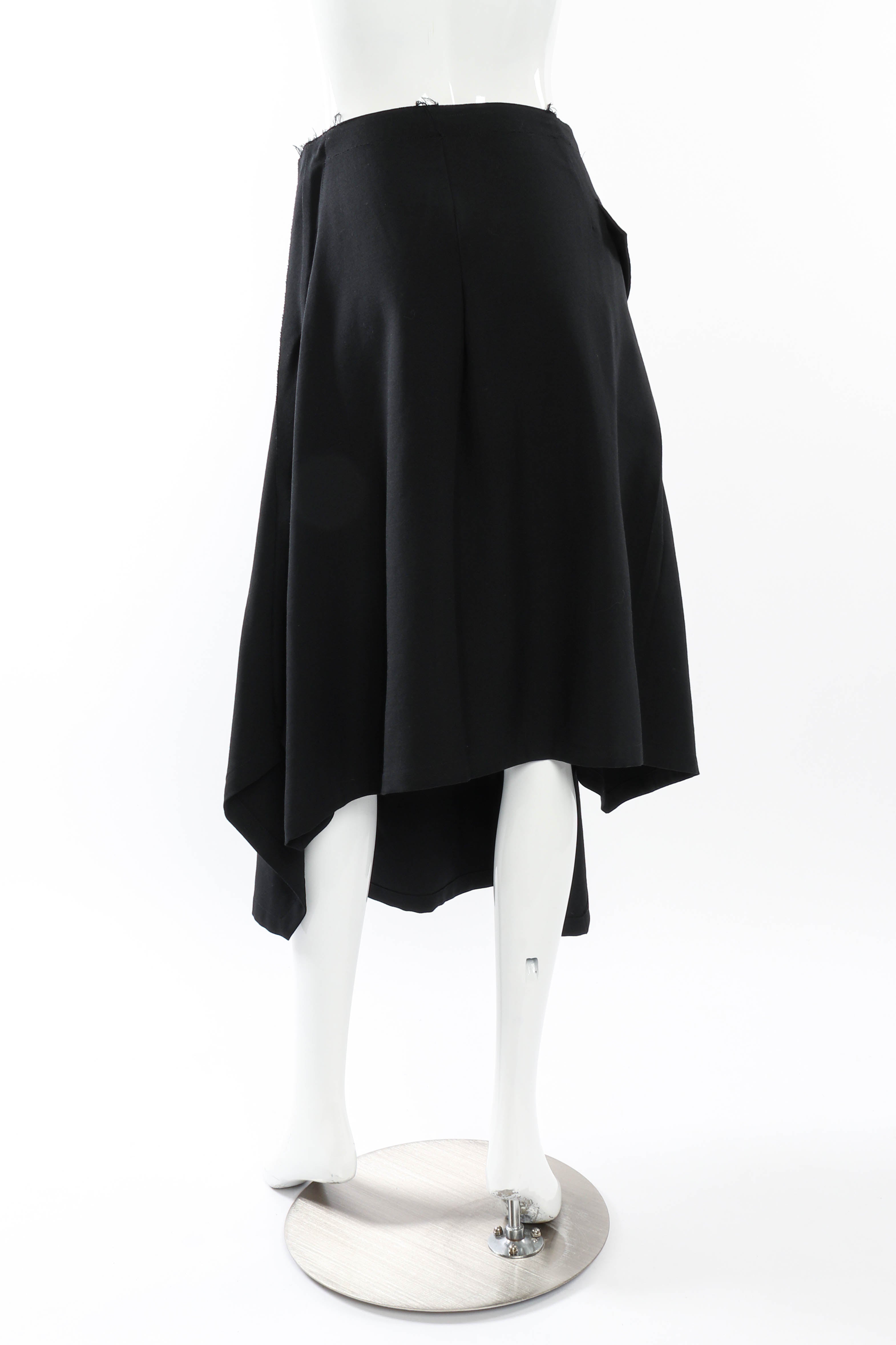Yohji Yamamoto Asymmetric Hem Skirt back on mannequin @recessla