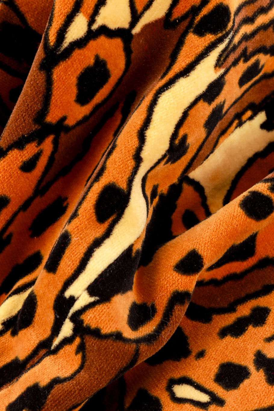 Vintage Young Edwardian Abstract Leopard Velvet Jacket & Pants suit close up flat lay detail of the fabric @RECESS LA