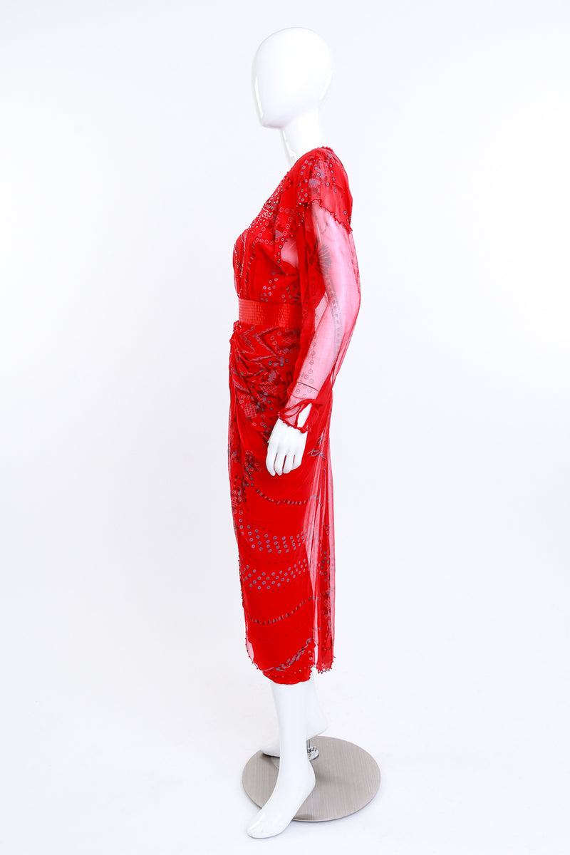 Zandra Rhodes Bead Sequin & Rhinestone Ruched Gown side mannequin @RECESS LA