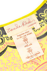 Vintage Zandra Rhodes Graphic Bell Sleeve Blouse signature label @recess la