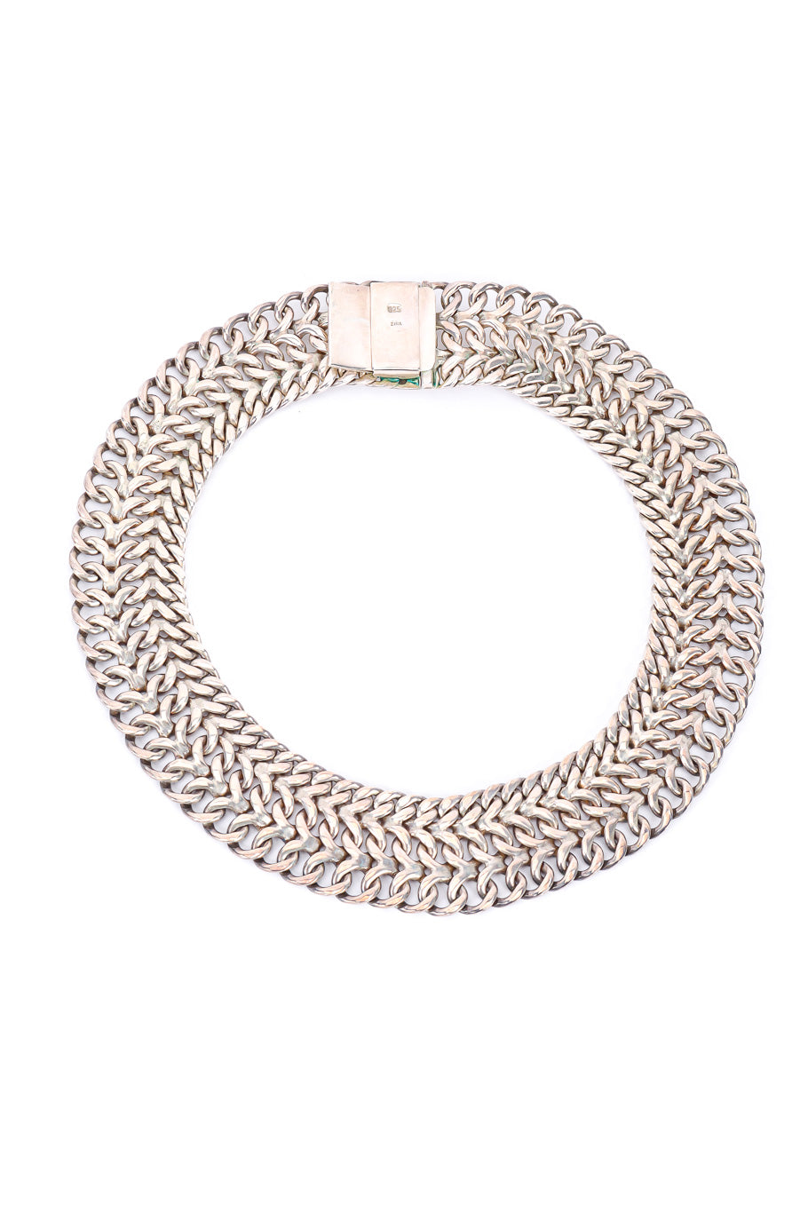 Chainlink collar necklace by Zina on white background @recessla