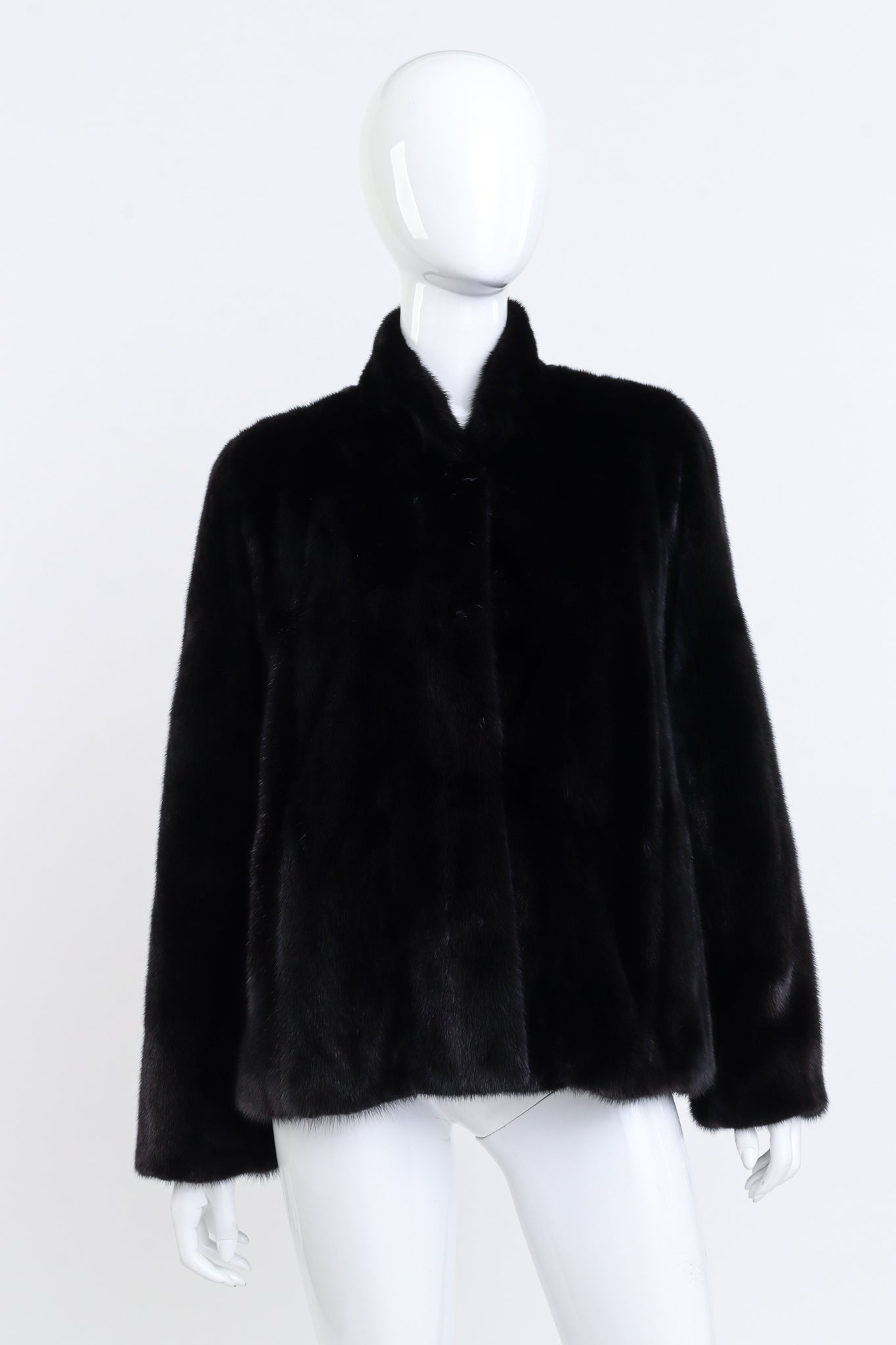 Zac Posen Mink Fur Jacket front on mannequin @recess la