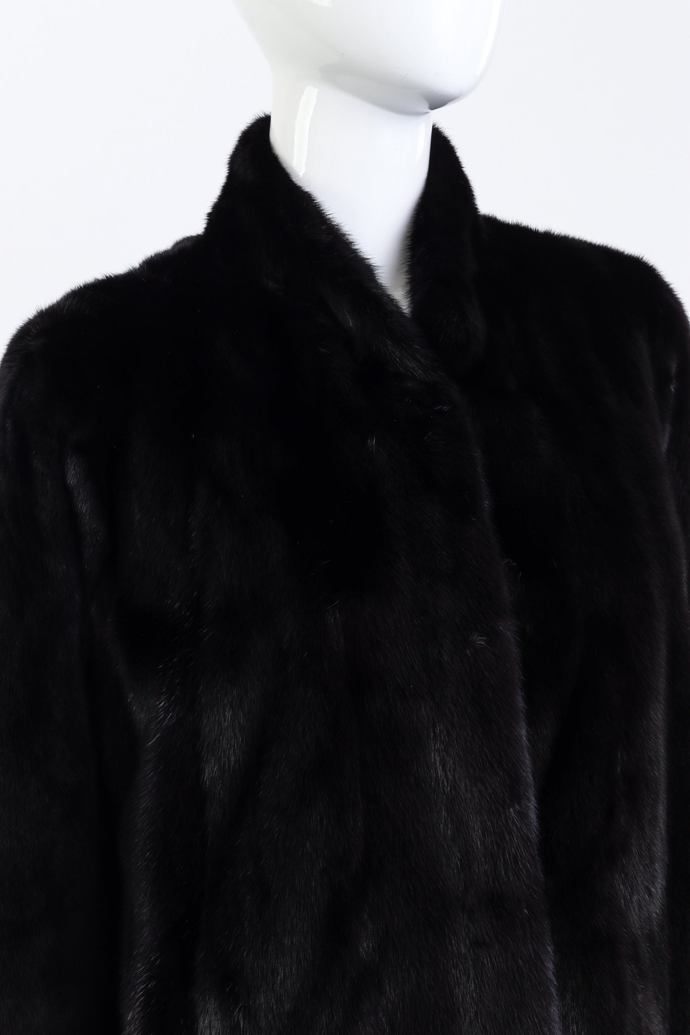 Zac Posen Mink Fur Jacket front on mannequin closeup @recess la