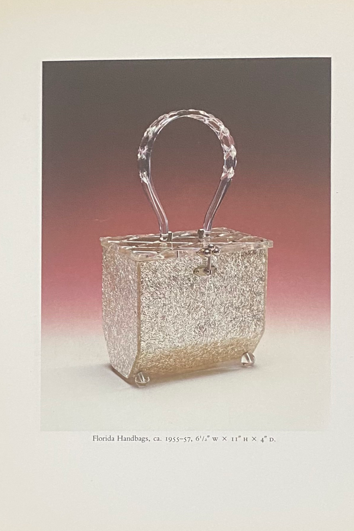 Page from A Certain Style book showing Confetti Lucite Box Bag in narrow white version @recessla
