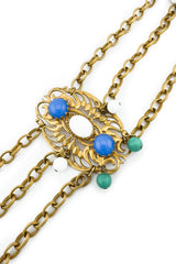 Vintage Napier Filigree Cabochon Chain Belt medallion detail @recess la