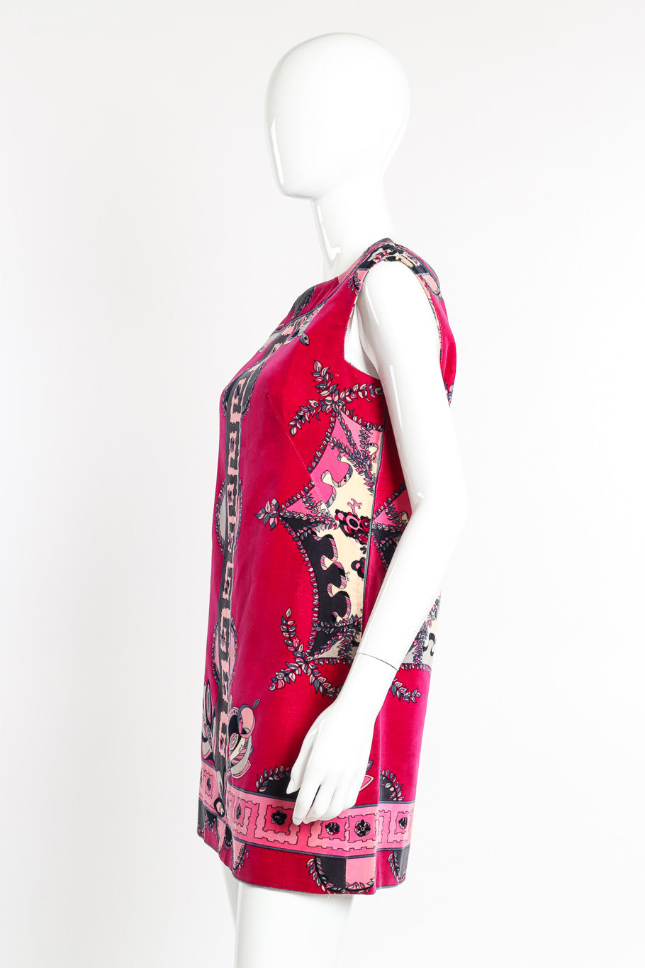 Vintage Emilio Pucci Velvet Mod Mini Dress on side mannequin @recessla