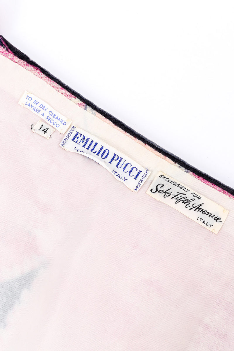 Vintage Emilio Pucci Velvet Mod Mini Dress label @recessla