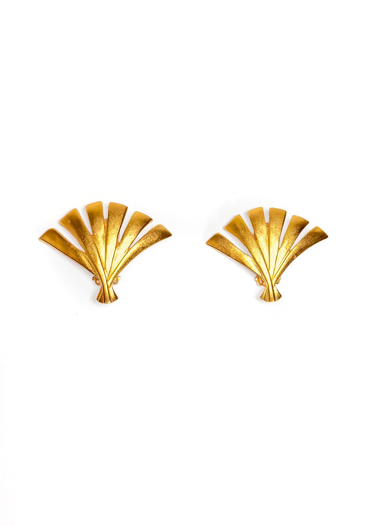 Vintage Karl Lagerfeld Fan Button Earrings  front @recess la