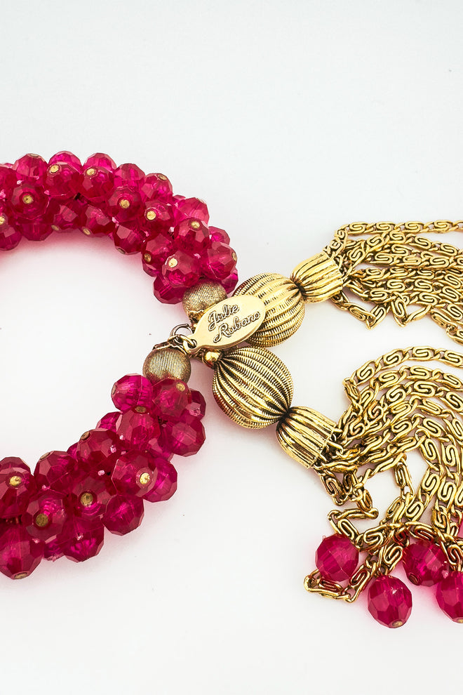 Vintage Julie Rubano Beaded Pom Tassel Bracelet II signature tag @recess la