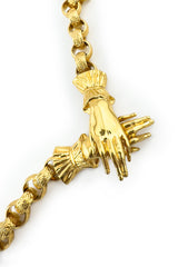Vintage Kenneth Jay Lane Rolo Link Double Hand Belt detail @recess la