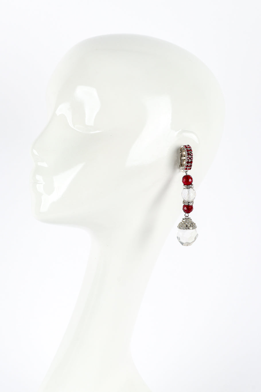 Vintage Rada Crystal Bead Drop Earrings on mannequin @recess la