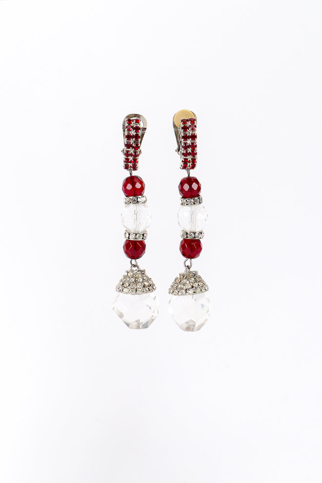 Vintage Rada Crystal Bead Drop Earrings front @recess la