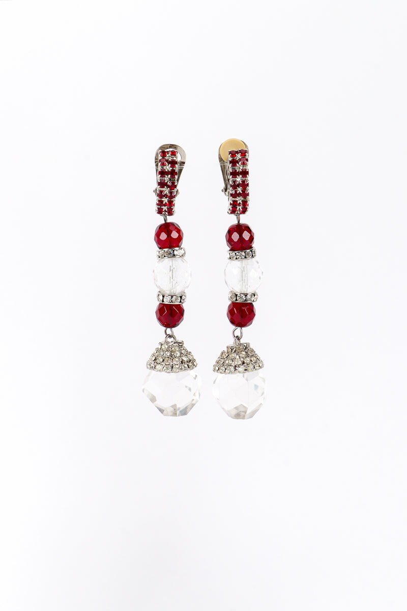 Vintage Rada Crystal Bead Drop Earrings front @recess la