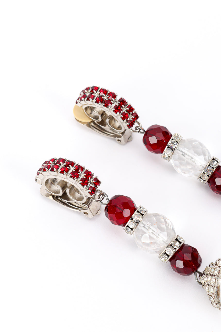 Vintage Rada Crystal Bead Drop Earrings top closeup @recess la