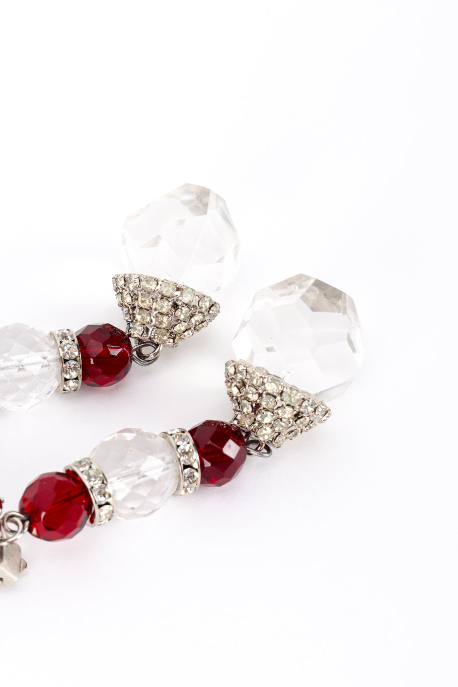 Vintage Rada Crystal Bead Drop Earrings bottom closeup @recess la
