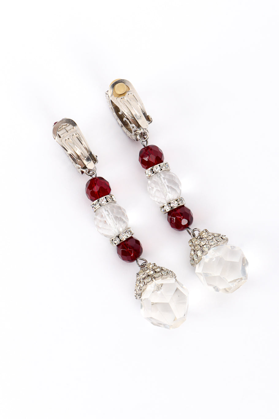 Vintage Rada Crystal Bead Drop Earrings back @recess la