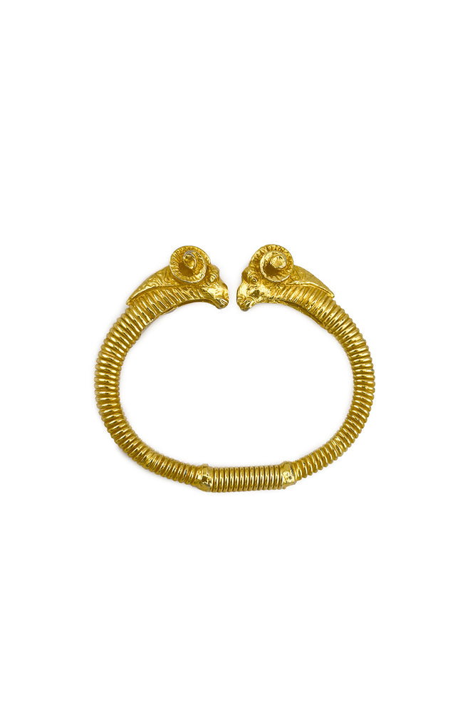 Ribbed Double Rams Head Bracelet by Kenneth Lane @ Recess LA